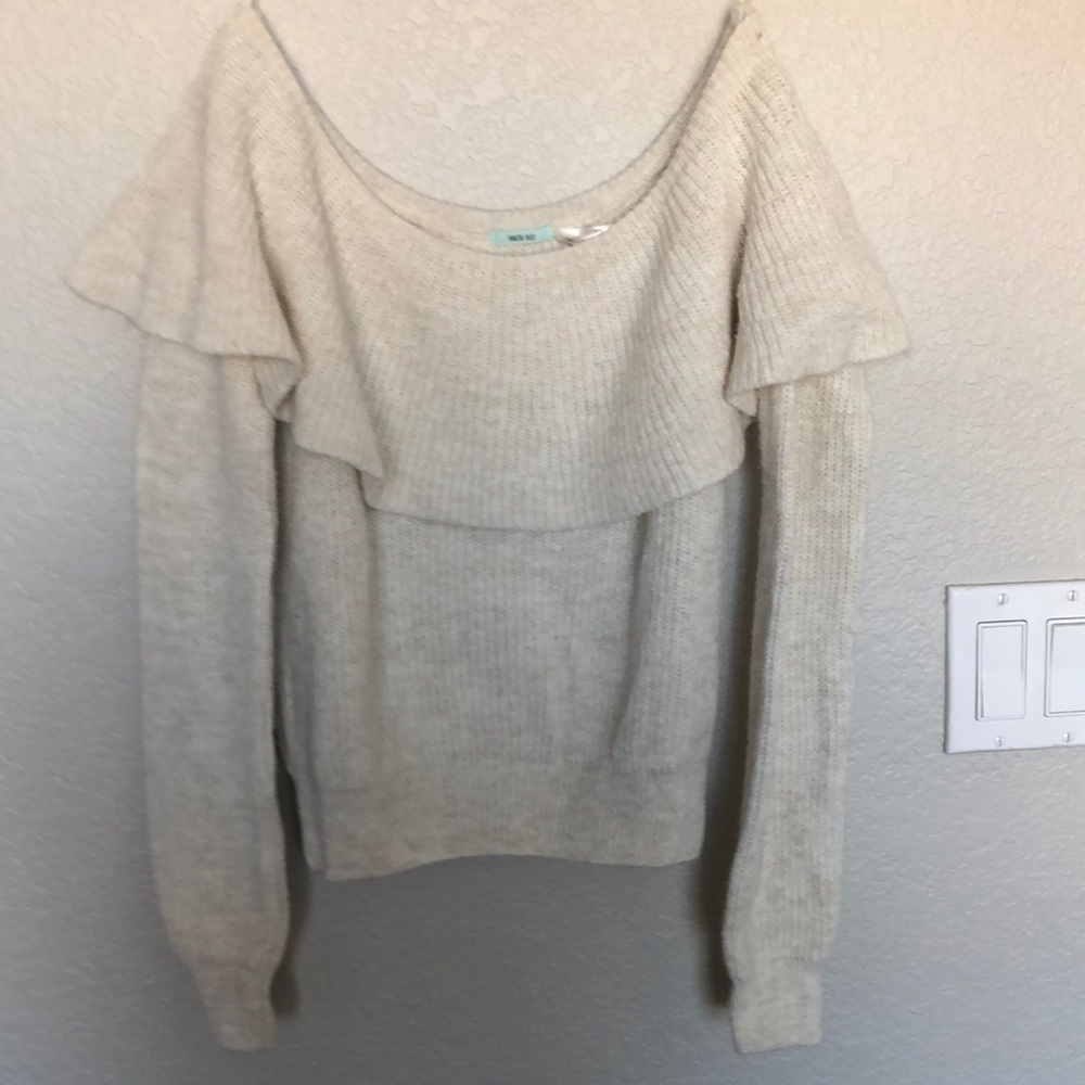 Kimchi blue cream off the shoulder sweater